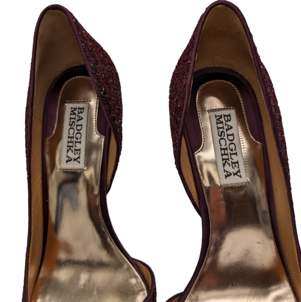 Badgley Mischka D'Orsay Glitzy Glam Formal Wedding Heels - Picture 4 of 7